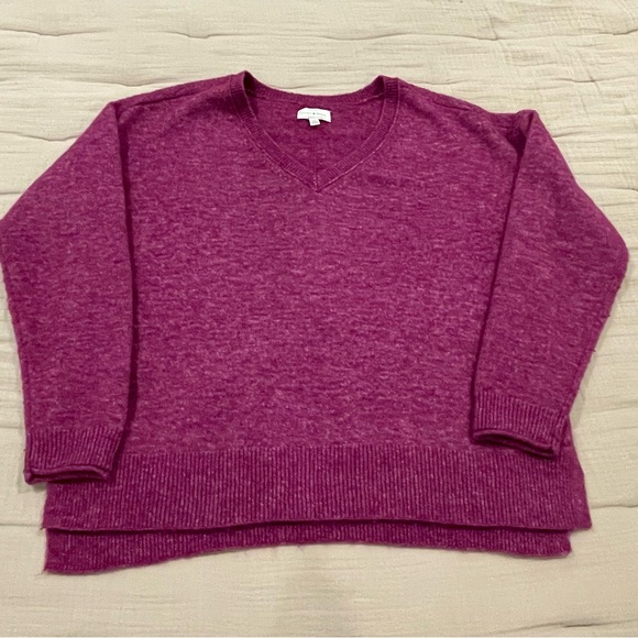 Lucky Brand Fuchsia V-neck Sweater Small Petite - Picture 8 of 14